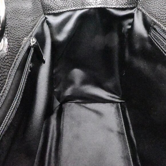 CHANEL Logo 2.55 Chain Shoulder Bag Grained Patent Leather Black SHW - Picture 12 of 16